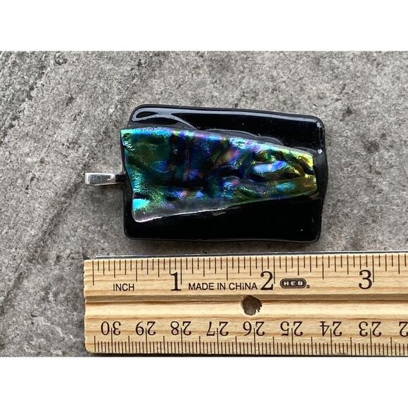 Dichroic Glass Pendant Large Art Glass Artisan - Picture 4 of 5